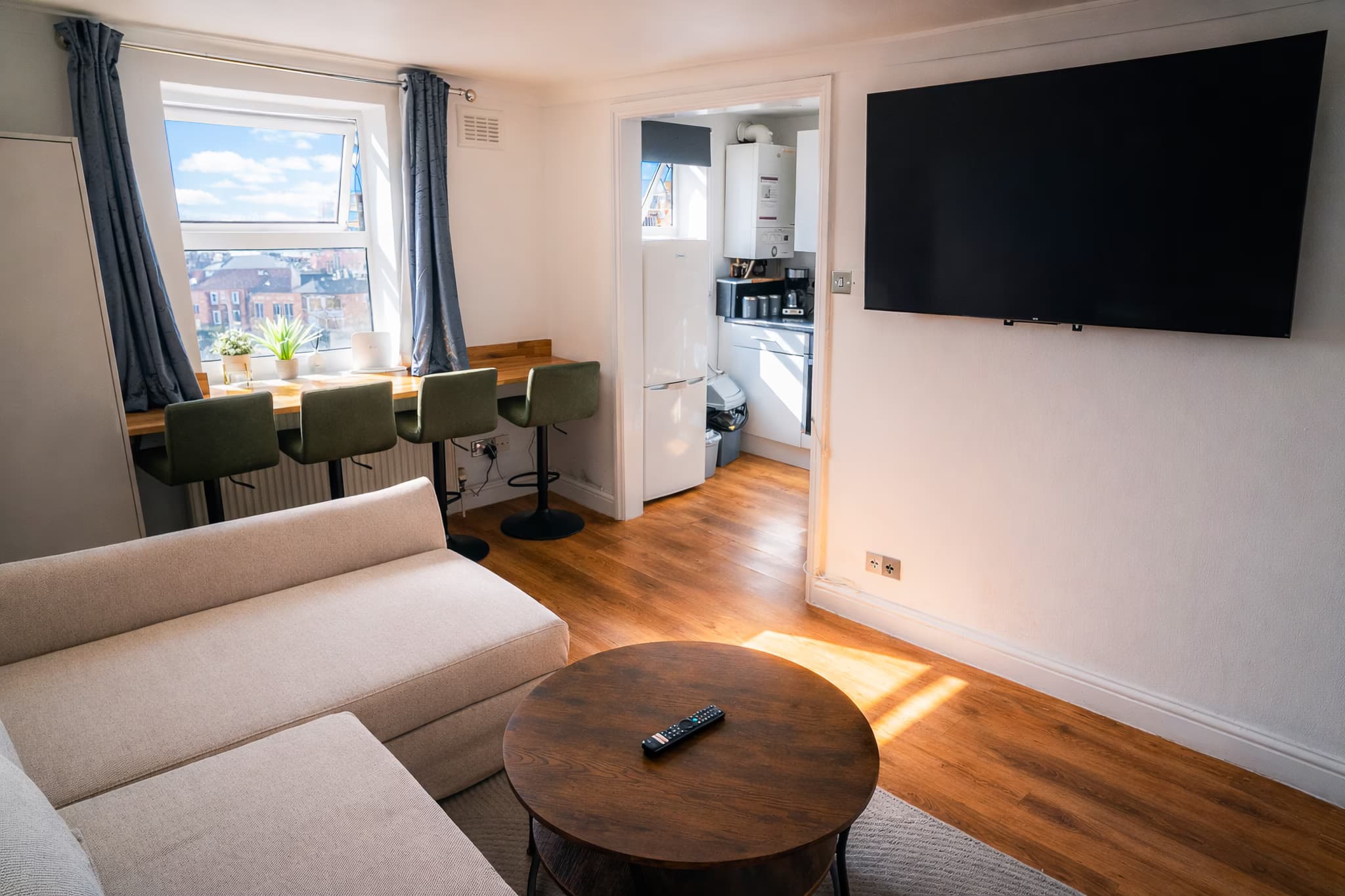 Living area with sofa, Paddington W2 apartment
